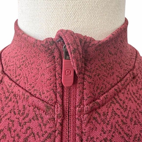 Lululemon Rest Less Cropped Half Zip Mulled Wine Herringbone Fade 2 - Picture 6 of 16